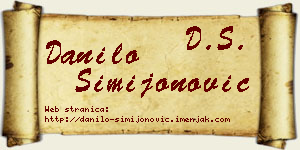 Danilo Simijonović vizit kartica